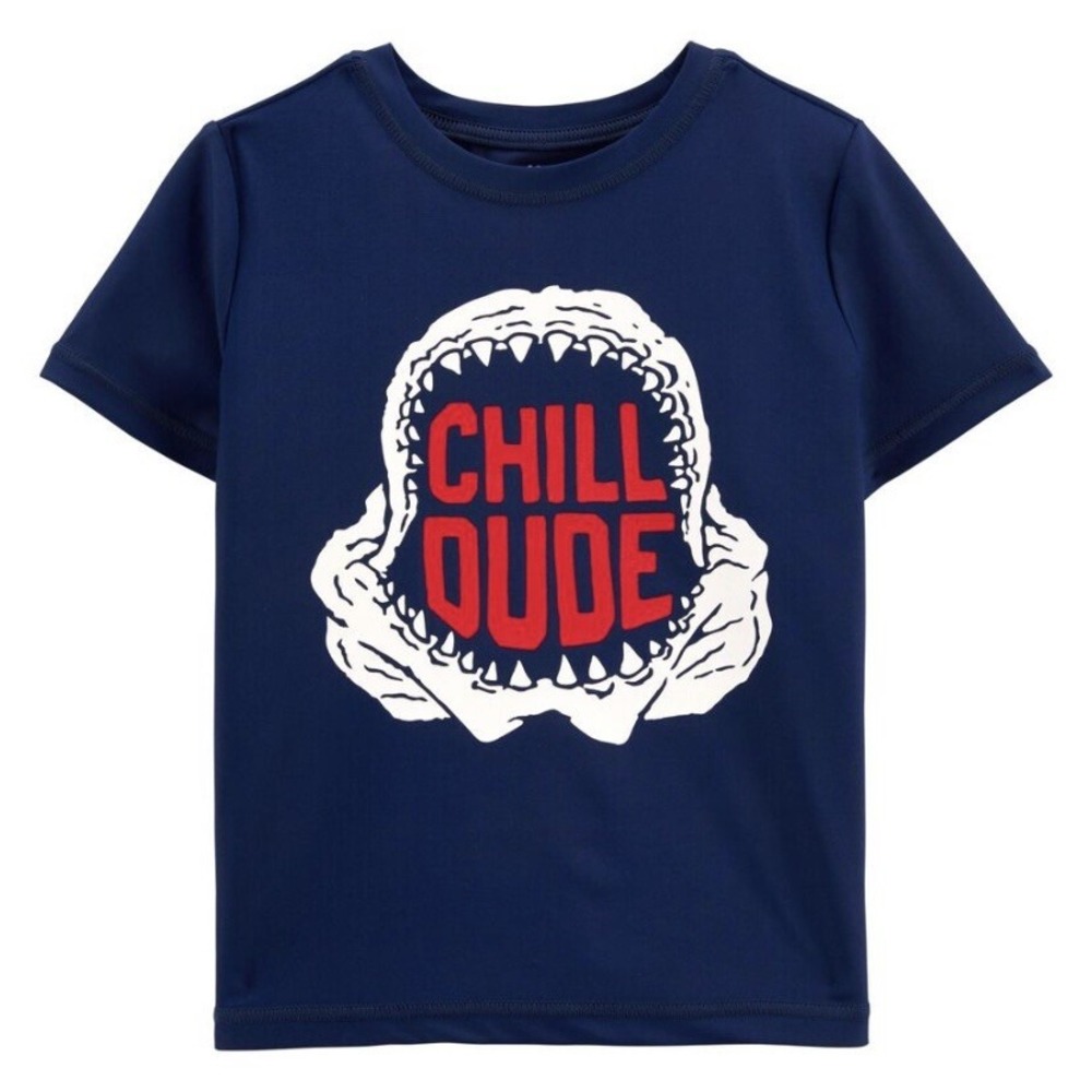 Oshkosh Baby Boys Chill Dude Rashguard Top 12 Months New with Tags Blue Nice